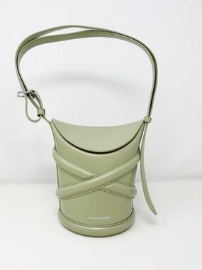 Alexander Mcqueen Borsa Piccola The Curve in Pelle Verde Sauge Bag